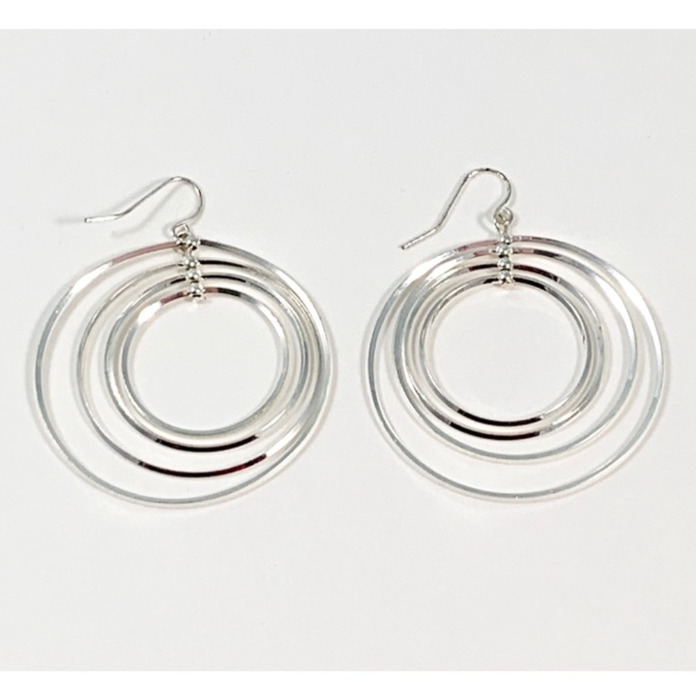 Silver Circle Dangle Earings, From Belk